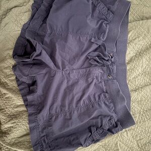 a.n.a Purple Athletic Shorts with Elastic Waistband and Relaxed Fit